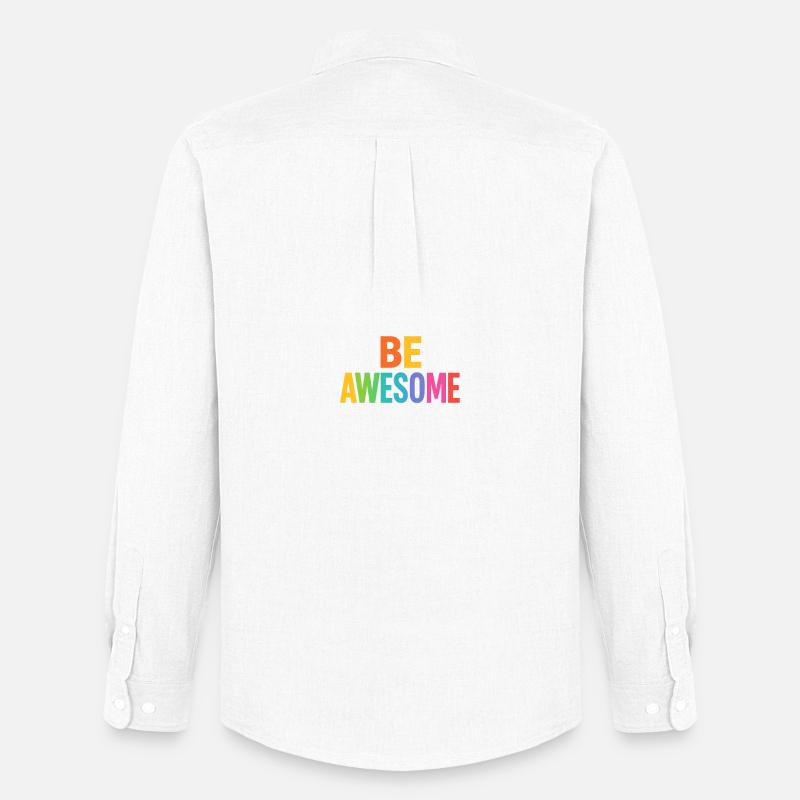 Be Awesome Regenbogen Boost - Männer Oxford Hemd von Stanley/Stella - Weiß