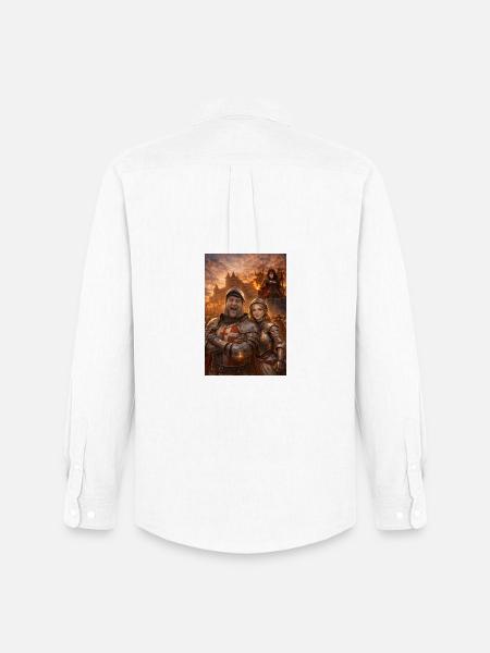 Knight couple and fire figure - Men's Oxford Shirt by Stanley/Stella - white
