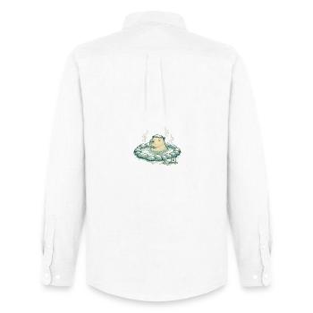 Capybara dans le bain de source - Chemise Oxford homme Stanley/Stella - blanc - Dos - AI Model Male 185 dark (185cm)