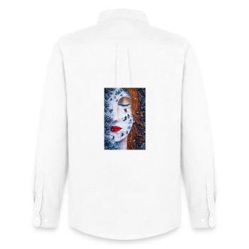 Winter Dream on Skin Miniature Fairy Tale - Men's Oxford Shirt by Stanley/Stella - white - Back - AI Model Male 185 dark (185cm)