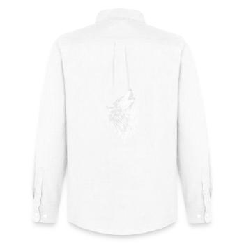Howling wolf in vintage style - Men's Oxford Shirt by Stanley/Stella - white - Back - AI Model Male 185 dark (185cm)