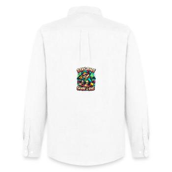 Reste Rad Skate Cat - Chemise Oxford homme Stanley/Stella - blanc - Dos - AI Model Male 185 dark (185cm)