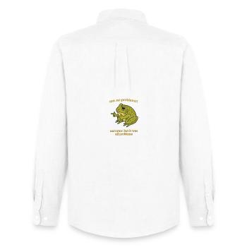 Frog Sayings Problème Remix - Chemise Oxford homme Stanley/Stella - blanc - Dos - AI Model Male 185 dark (185cm)