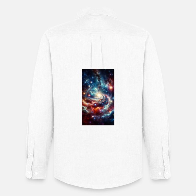 Kosmische Spirale: Sternennebel - Männer Oxford Hemd von Stanley/Stella - Weiß