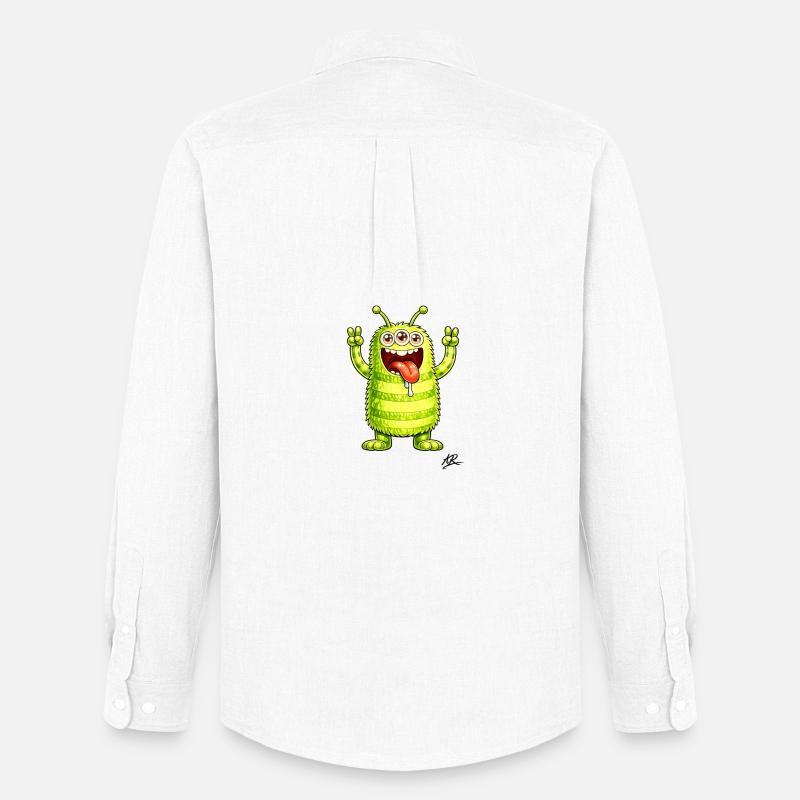 Monster-Neon-Borsten-Datei - Männer Oxford Hemd von Stanley/Stella - Weiß