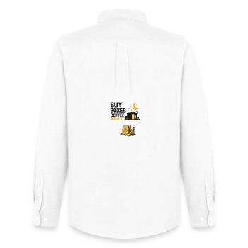 Night Shift Boxes Coffee Antifreeze - Men's Oxford Shirt by Stanley/Stella - white - Back - AI Model Male 185 dark (185cm)
