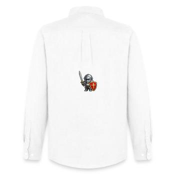 Little Knight with Sword . AI generated - Men's Oxford Shirt by Stanley/Stella - white - Back - AI Model Male 185 dark (185cm)