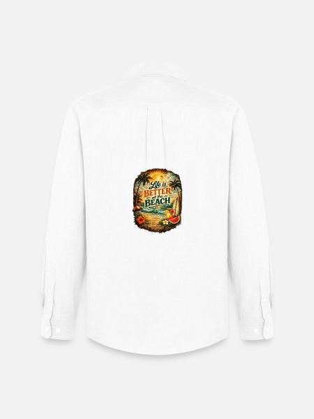 Life is better on the beach - Men's Oxford Shirt by Stanley/Stella - white