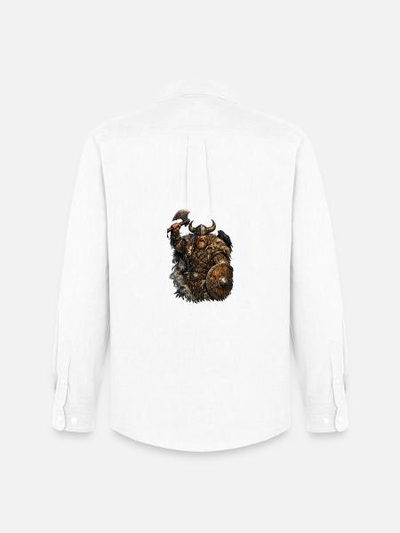 Viking with axe and shield - Men's Oxford Shirt by Stanley/Stella - white