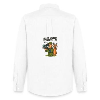 Alles Unter Kontrolle Jagd - Männer Oxford Hemd von Stanley/Stella - Weiß - Hinten - AI Model Male 185 dark (185cm)