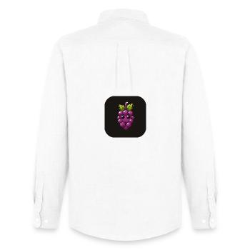Raisin violet avec visage - Chemise Oxford homme Stanley/Stella - blanc - Dos - AI Model Male 185 dark (185cm)