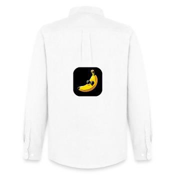 Banana yellow with eyes against black background - Men's Oxford Shirt by Stanley/Stella - white - Back - AI Model Male 185 dark (185cm)