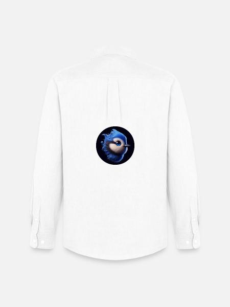 Blue bird in animation style - Men's Oxford Shirt by Stanley/Stella - white