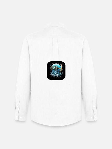 Octopus with Diving Goggles Comic - Men's Oxford Shirt by Stanley/Stella - white