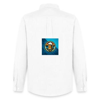 Bier Logo 4 - Männer Oxford Hemd von Stanley/Stella - Weiß - Hinten - AI Model Male 185 dark (185cm)