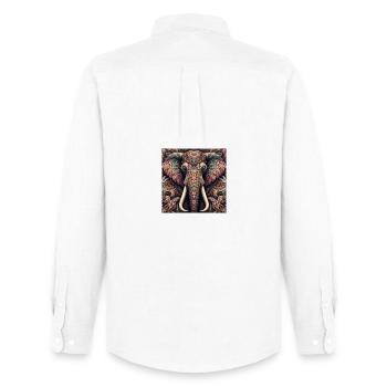 Decorated Elephant - Men's Oxford Shirt by Stanley/Stella - white - Back - AI Model Male 185 dark (185cm)