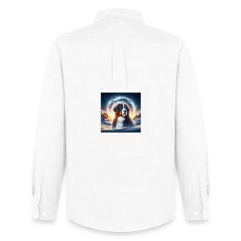 Bernese mountain dog - Men's Oxford Shirt by Stanley/Stella - white - Back - AI Model Male 185 dark (185cm)
