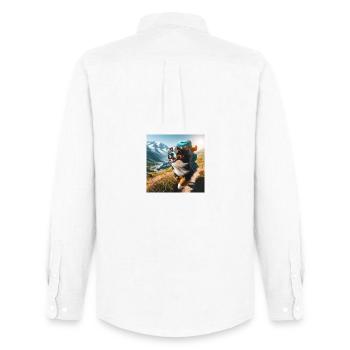 Bernese mountain dog - Men's Oxford Shirt by Stanley/Stella - white - Back - AI Model Male 185 dark (185cm)