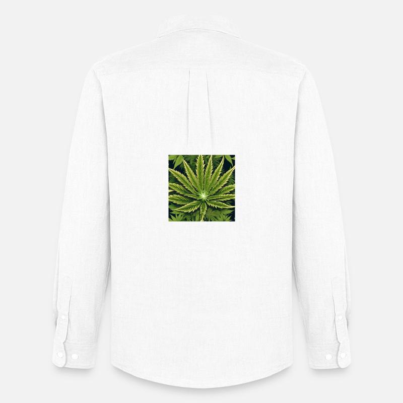 Cannabis 4 - Männer Oxford Hemd von Stanley/Stella - Weiß