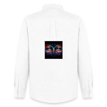 Eyes 3 - Men's Oxford Shirt by Stanley/Stella - white - Back - AI Model Male 185 dark (185cm)