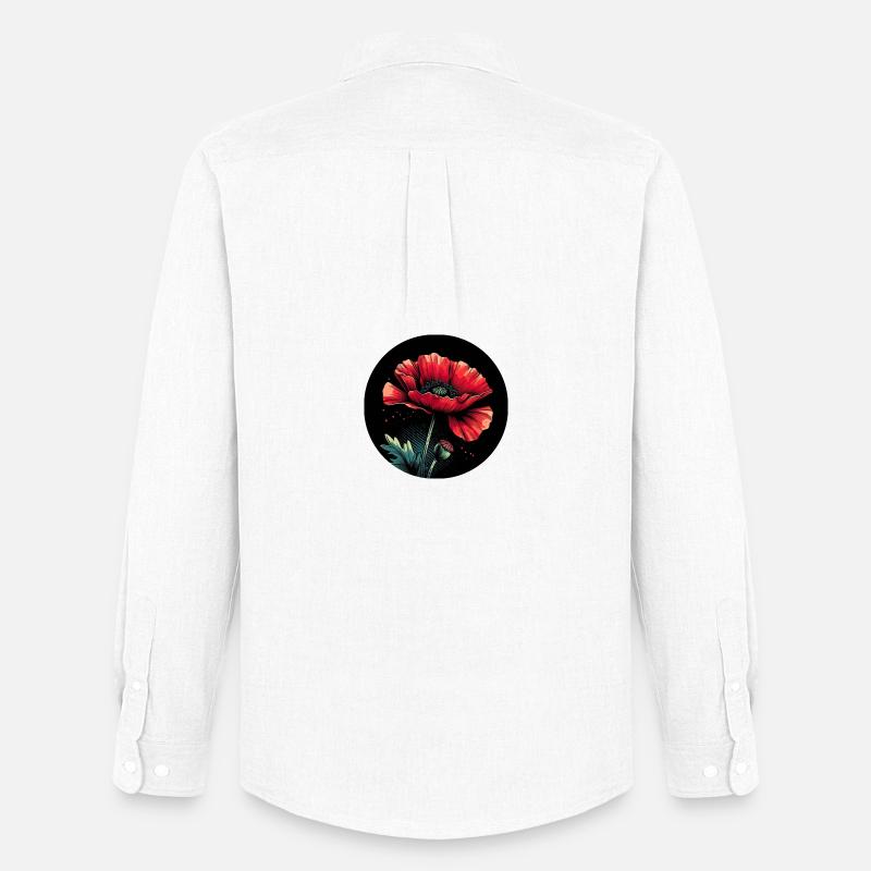 Mohnblume rot - Männer Oxford Hemd von Stanley/Stella - Weiß