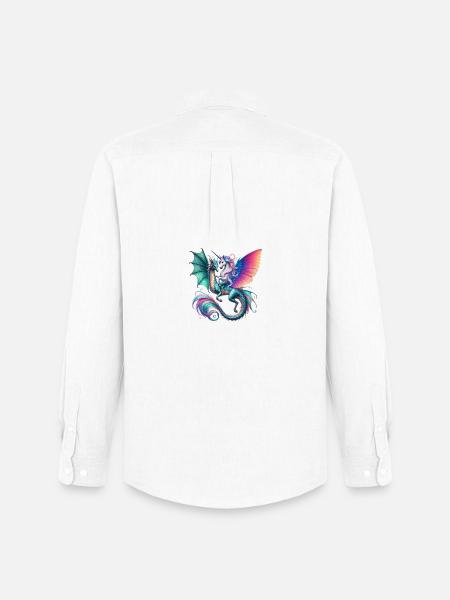 Regenbogen Drachen EInhorn Fusion - Männer Oxford Hemd von Stanley/Stella - Weiß