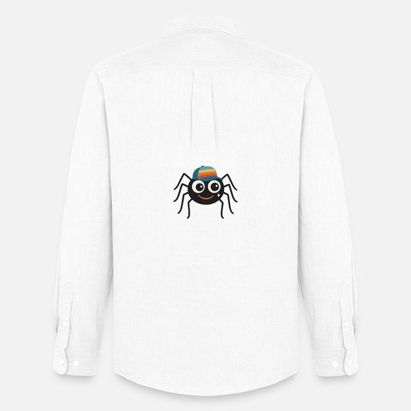 Coole Spinne mit Retro-Cappy – süß & frech - Männer Oxford Hemd von Stanley/Stella - Weiß