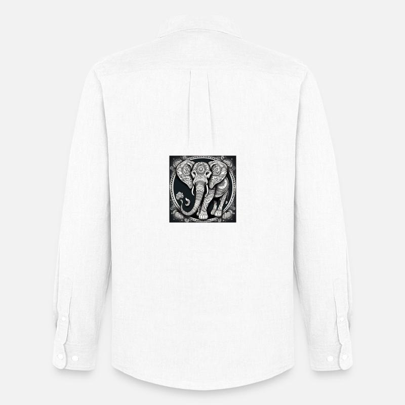 Elefant - Männer Oxford Hemd von Stanley/Stella - Weiß