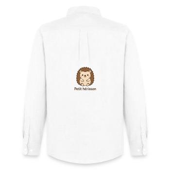 hérisson mignon "Petit hérisson" - Chemise Oxford homme Stanley/Stella - blanc - Dos - AI Model Male 185 dark (185cm)