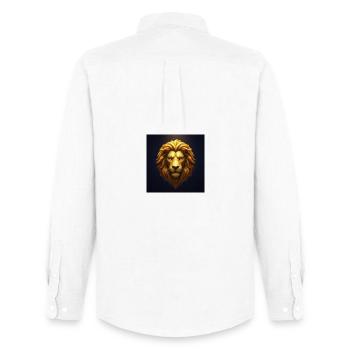 Lion d’or dans le ciel étoilé - Chemise Oxford homme Stanley/Stella - blanc - Dos - AI Model Male 185 dark (185cm)