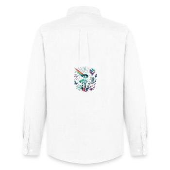 Blossom of thoughts - Men's Oxford Shirt by Stanley/Stella - white - Back - AI Model Male 185 dark (185cm)