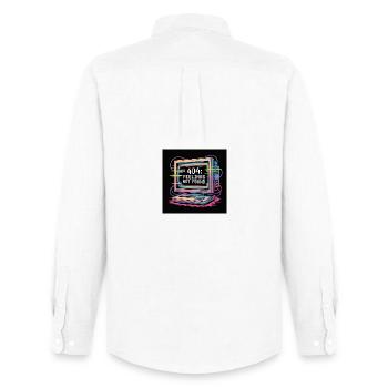 Ordinateur rétro 404 sans sensation - Chemise Oxford homme Stanley/Stella - blanc - Dos - AI Model Male 185 dark (185cm)