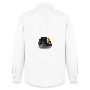 Abschleppwagen mit Kran Illustration - Männer Oxford Hemd von Stanley/Stella - Weiß - Hinten - AI Model Male 185 dark (185cm)