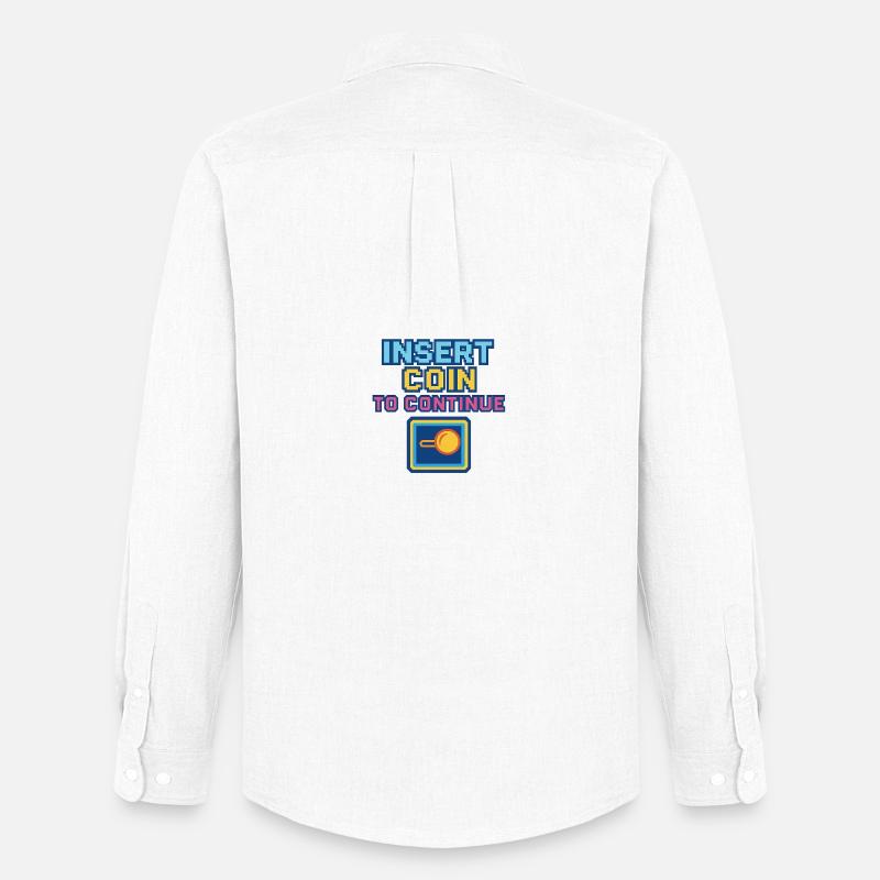 Conception de jeux d’arcade Retro Pixel - Chemise Oxford homme Stanley/Stella - blanc