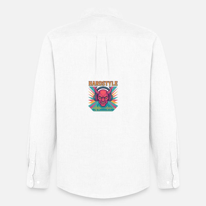 Hardstyle Dämon Design - Männer Oxford Hemd von Stanley/Stella - Weiß