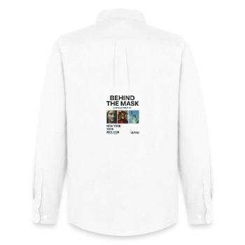 Behind the Mask: New York 2028 - Men's Oxford Shirt by Stanley/Stella - white - Back - AI Model Male 185 dark (185cm)