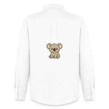 Koala - Männer Oxford Hemd von Stanley/Stella - Weiß - Hinten - AI Model Male 185 dark (185cm)