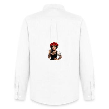 Bollenhut Tattoo Girl Black Forest Freiburg Home - Men's Oxford Shirt by Stanley/Stella - white - Back - AI Model Male 185 dark (185cm)
