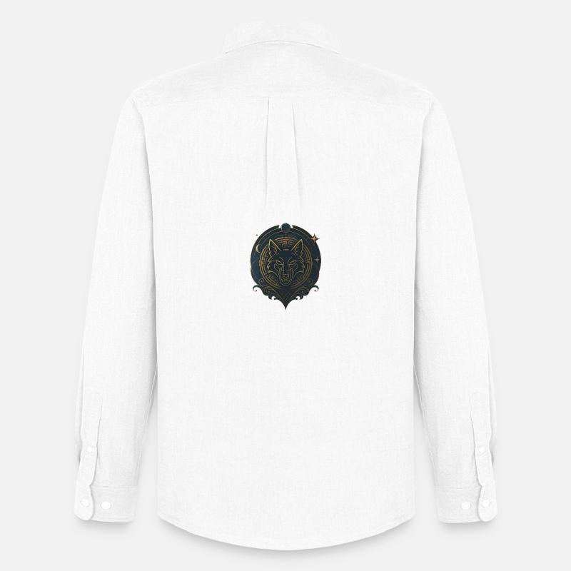Avi Collection - Royal Wolf Emblem - Männer Oxford Hemd von Stanley/Stella - Weiß