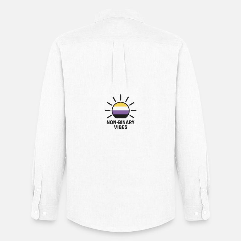 Non-Binary Vibes Sonnenlogo - Männer Oxford Hemd von Stanley/Stella - Weiß