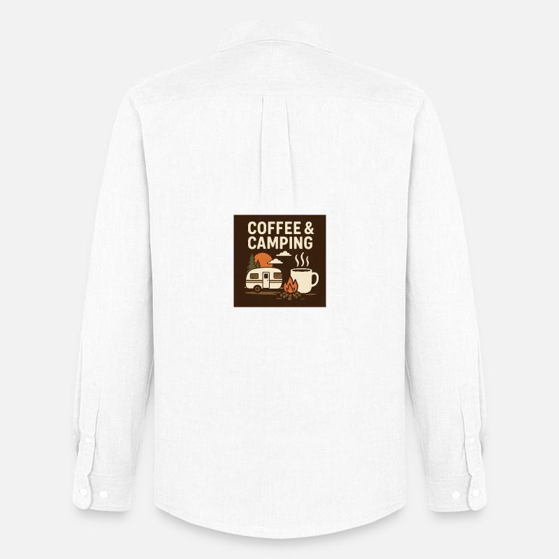 Kaffeekultur beim Camping - Männer Oxford Hemd von Stanley/Stella - Weiß