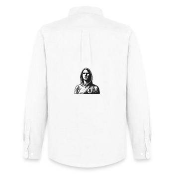 Anonymer Hacker mit Bitcoin-Logo - Männer Oxford Hemd von Stanley/Stella - Weiß - Hinten - AI Model Male 185 dark (185cm)