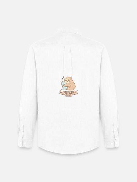 Sleeping raccoon illustration - Men's Oxford Shirt by Stanley/Stella - white