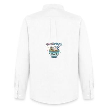 Illustration kawaii de la vie Ramen - Chemise Oxford homme Stanley/Stella - blanc - Dos - AI Model Male 185 dark (185cm)