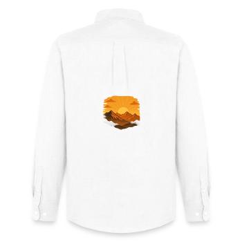 Sunset over the mountains - Men's Oxford Shirt by Stanley/Stella - white - Back - AI Model Male 185 dark (185cm)