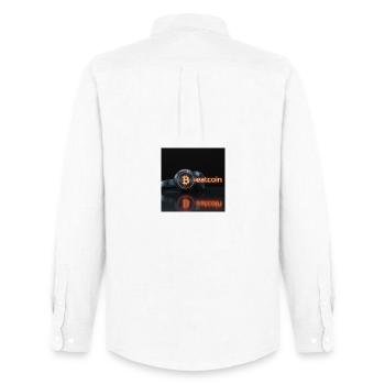 Beatcoin Neon Bitcoin Headphones - Men's Oxford Shirt by Stanley/Stella - white - Back - AI Model Male 185 dark (185cm)