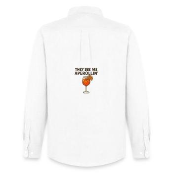 Aperollin Pun Design - Men's Oxford Shirt by Stanley/Stella - white - Back - AI Model Male 185 dark (185cm)