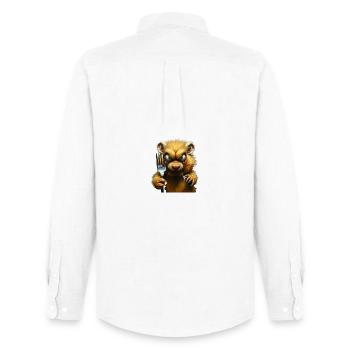 Horror hamster with fork - Men's Oxford Shirt by Stanley/Stella - white - Back - AI Model Male 185 dark (185cm)