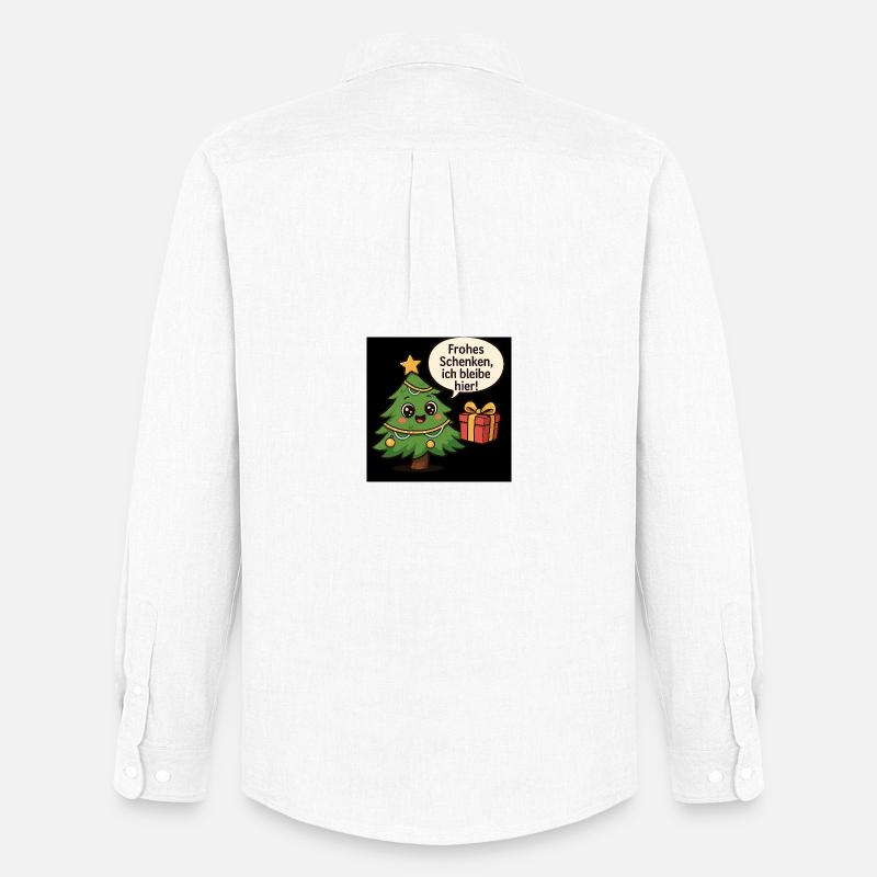 Fröhliches Schenken Weihnachtsbaum - Männer Oxford Hemd von Stanley/Stella - Weiß