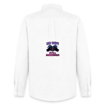 Still Connected No WiFi - Men's Oxford Shirt by Stanley/Stella - white - Back - AI Model Male 185 dark (185cm)